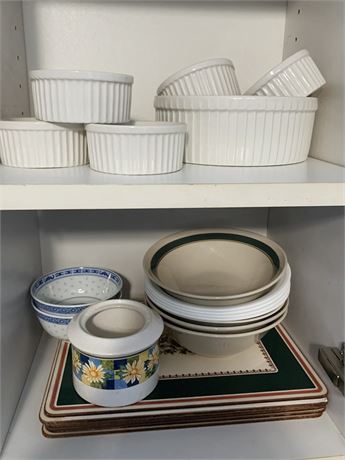 SECA Chinese Porcelain Rice Bowls, Studio Nova Summer Daisy Bowl, Placemats