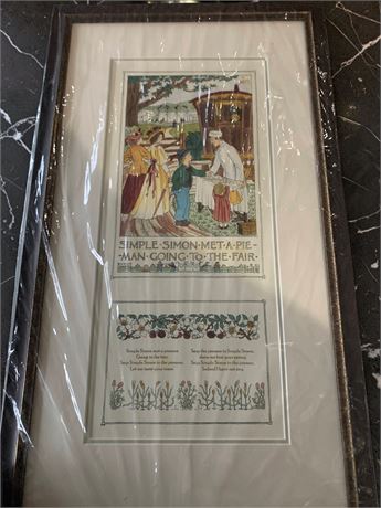 Framed Art Print Featuring Nursery Rhyme Simple Simon by Trademark Fine Art