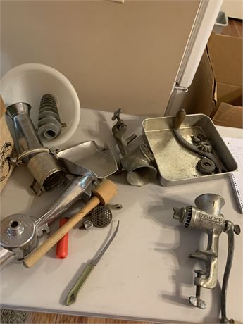 Strainer - Meat Grinder & Parts Lot