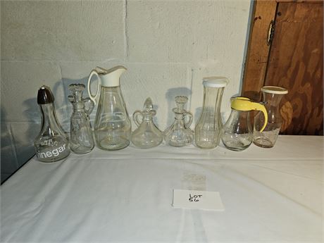 Clear Glass Vinegar & Oil + Syrup Carafe's & Dispensers