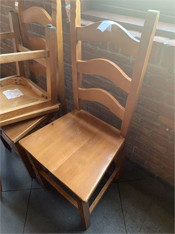 Ladder-Back Wood Restaurant/Dining/Schoolhouse Chairs (Set of 4)