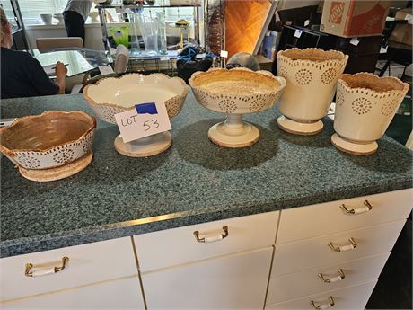 Mixed Clay Glass Planters