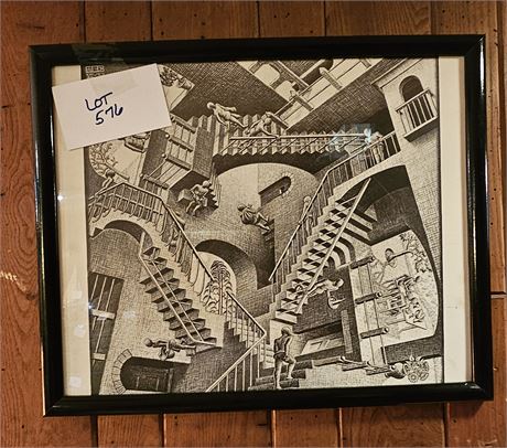 1953 Escher Stilleven "Relativity" Art Print