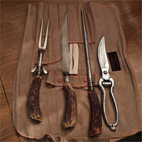 Winchester Set of Stag Horn Handle Carving Pieces