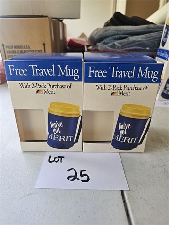 Merit Cigarette Travel Mug x2