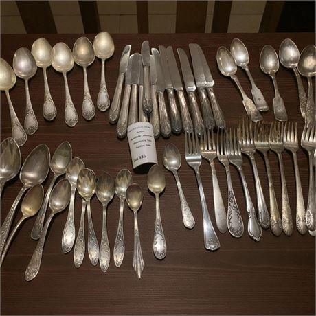 Vintage Silverware/Flatware Lot - Teaspoons/Tablespoons, Forks, Butter Knives