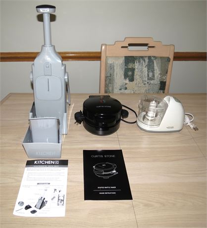 Curtis Stone Stuffed Waffle Maker, Kitchen Gourmet Chopper, Vertical Mandoline