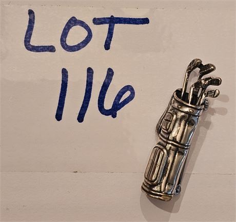 Sterling Beau 925 Golf Bag Pin/Brooch 0.16 OZT