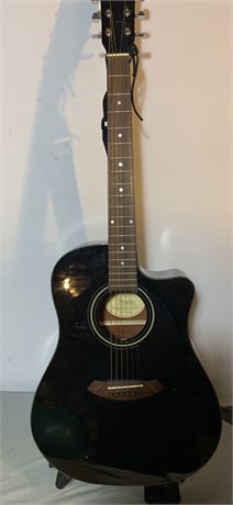 Fender CD-60CE Acoustic-Electric Black Guitar With Case