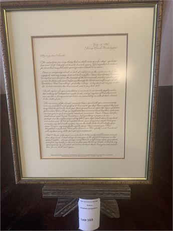 Framed Major Sullivan Ballou's Letter To His Wife - Bull Run Civil War Battle