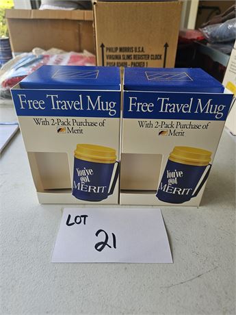 Merit Cigarette Travel Mug x2