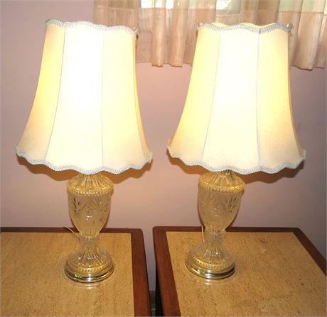 Pair Of Glass Lamps