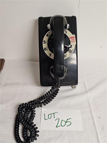 Vintage Bell System Rotary Black Wall Phone