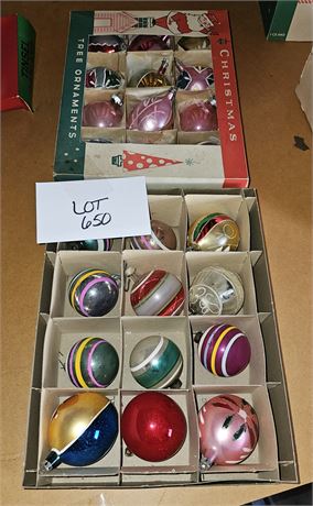 Vintage Christmas Ornaments Fantasia, Poland, Shiny Brite