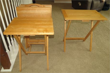 Set Of 4 TV Trays, Small Table
