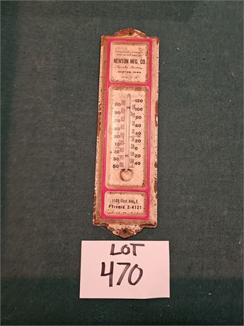 Newton MFG CO. Metal Wall Thermometer