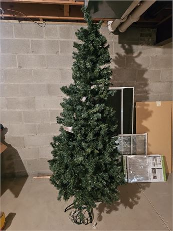 8ft Pre-Lit Artificial Christmas Tree