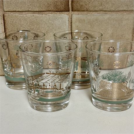 1967 Montreal Canada Expo Lowball Glasses Set of 4