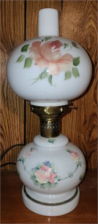 Hand Painted Hurricane Lamp