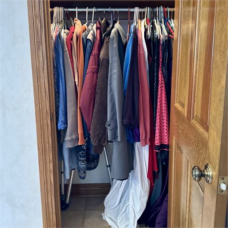 Entryway Closet Cleaning - Jackets/Coats, Formal Dresses, Sweatshirts
