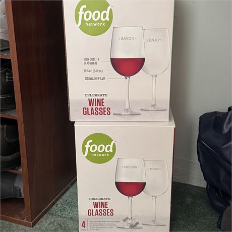 2 Boxes - The Food Network "Celebrate" Wine Glasses