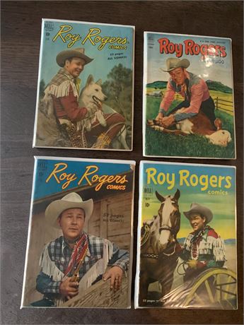 1940s/50s Dell Roy Rogers King of the Cowboys Comic Book Lot of 4