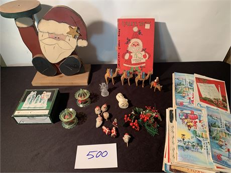 Vintage Christmas Lot Spinner Ornaments Vintage Song Books Glass Nativity