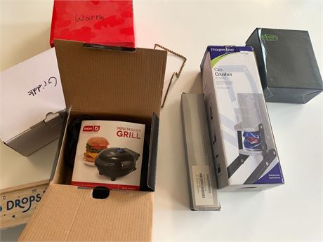 Dash Mini Maker Grill, Can Crusher, Refillable Butane Kitchen Lighter, Griddle