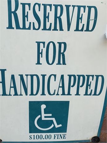 Reserved for Handicapped Metal Parking Sign