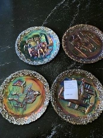 Fenton Carnival Glass Collector Plate Set of 4 From 1970 - 1973