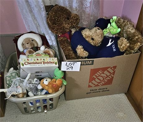 Large Plush Animal Toy Collection, Beanies, Cherished Teddies, & More