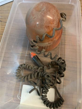 Vintage 12 Volt Rotating Orange Lamp/Light