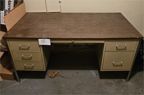 Vintage MCM Metal Office Desk