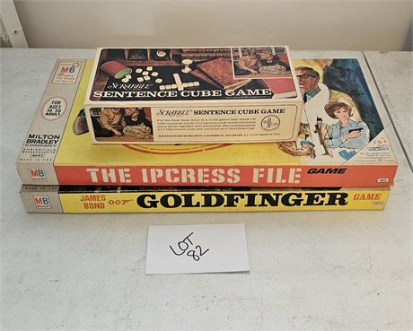 Vintage 1966 Milton Bradley GoldFinger Board Game & The Ipcress File Game