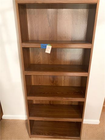 5-Tier Bookshelf in Dark Wood Finish