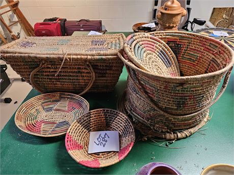 Tribal & Native Woven Baskets : Different Sizes & Colors