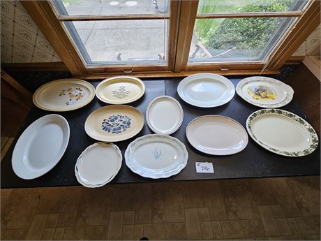 Large Lot of Mixed Platters:Pfaltzgraff/Ironstone/Crown Manor & More