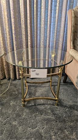 Brass & Glass End Table