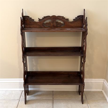 Antique Chippendale Style 3-Tier Wall Shelf