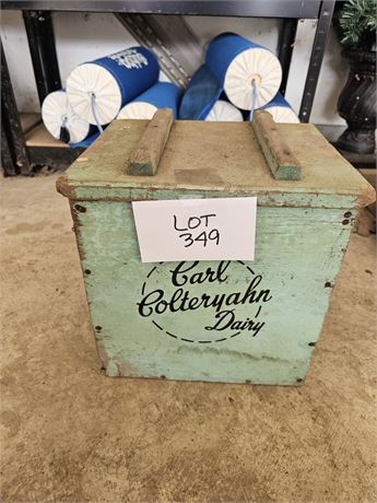 Vintage Wood Carl Colteryahn Dairy Box