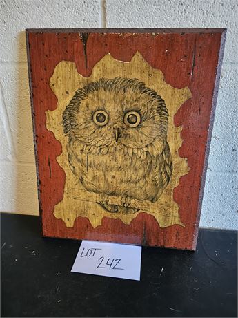 Wood Transfer Owl Wall Art