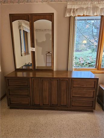 Wood Dresser with Mirror