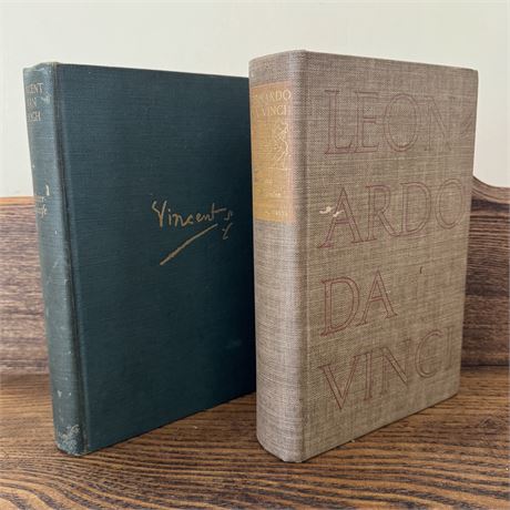 1930's Leonardo Da'Vinci & Vincent Van Gogh Hardcover Books