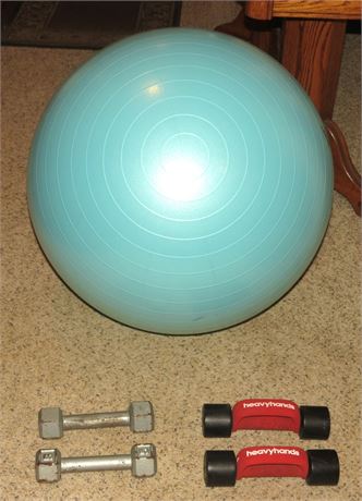 Exercise Ball & Hand Weights