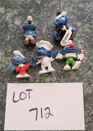 Original Vintage PVC Schleich Peyo Mixed Figurines Lot - 1980's Dates, Sizes