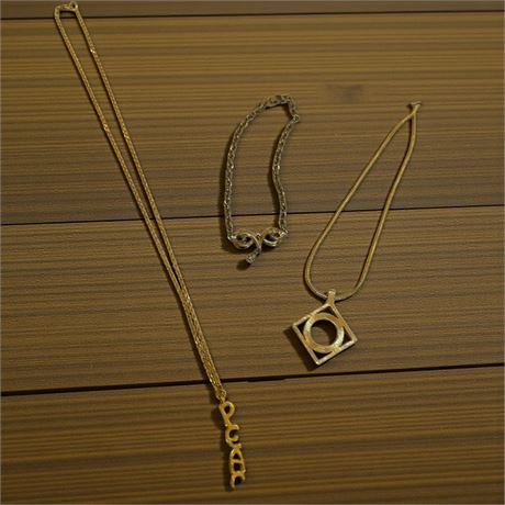 One With Christ Gold Metal Necklace, Peace Charm Necklace