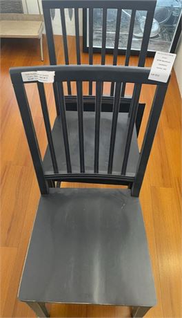 Black Solid Rubberwood Kitchen/Dining Chairs Set of 2