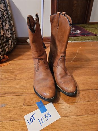 Men's Brown Leather Cowboy Boots