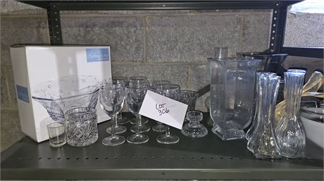 Mixed Clear Glass: Vases, Wine Glasses, Mikasa & More