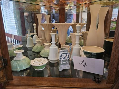 Lenox Vase / H&H Pottery / Victorian Milk Glass & More